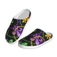 thumbnail image 2 of Fotbe Mardi Gras6 Pattern Women's Fuzzy Curly Fur Memory Foam Loafer Slippers Indoor Outdoor Slippers Winter Home Shoes-42/43, 2 of 7