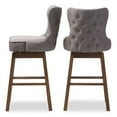 thumbnail image 4 of Hawthorne Collections Tabouret de Bar Pivotant en Tissu Moderne 30.51 Pouces Gris (Ensemble de 2), 4 of 7