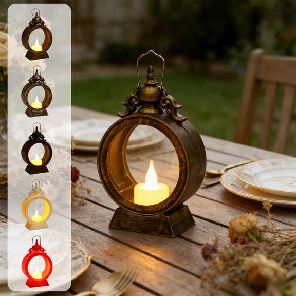 Electronic Candle Lantern Night Light – Flickering Flameless Oil Lamp Style with Handle for Christmas, Halloween, Bedroom and Holiday Ambient Décor