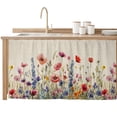 thumbnail image 2 of Pastoral Spring Floral Cabinet Curtain 32"Wx55"L,Dustproof Pantry Door Curtain W/ Self Adhesive Tape,Rustic Summer Flower Botanical Tall Storage Cover Privacy Drape for Bathroom Kitchen Laundry Room, 2 of 9