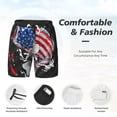thumbnail image 6 of Picia Largemouth Bass Fish in USA pattern Mens Swim Trunks with Compression Liner Stretch Beach Shorts Quick Dry with Zipper Pockets No-Chafing Board Shorts-, 6 of 9