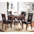 thumbnail image 2 of ACME Oswell 5-Piece Pack Dining Set, Black PU & Cherry, 2 of 2