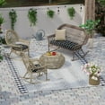 thumbnail image 3 of Jordan Manufacturing 3-Piece Platt Ink Black Stripe Tufted Outdoor Cushion Set with 1 Wicker Bench Cushion and 2 Wicker Seat Cushions, 3 of 12