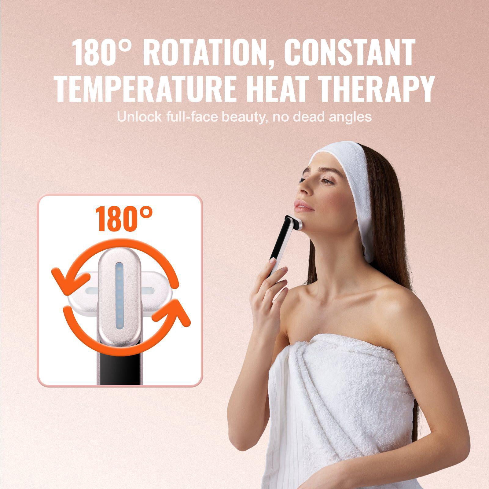 Portable 3-in-1 Red Light Therapy Wand for Face and Neck with Heating and Vibration Massage