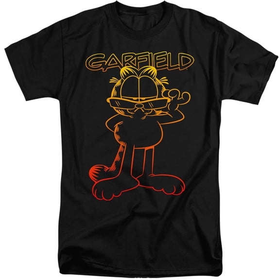 Garfield Hotshot Garfield Unisex Adult Tall T Shirt,Black, 2X-Large