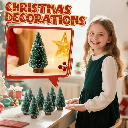 Christmas Decoration Pine Needle Tree Small Household Tabletop Ornament for Holiday Home Decor and Seasonal Displays Green