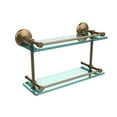 thumbnail image 3 of Monte Carlo 16-in Double Glass Shelf with Gallery Rail in Satin Brass, 3 of 5