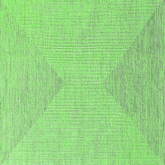 Ahgly Company Indoor Square Oriental Green Industrial Area Rugs, 5' Square