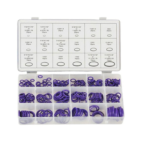 270 Pcs HNBR O-Ring Seal Kit for Automotive Air Conditioning Compressor, 18 Sizes, Oil & Freon Resistant, Low/High Temp Durable Seals
