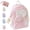 Pink, variant on Rosy Posy Backpack, Large Capacity Waterproof Drawstring Backpack with Cute Pendant & Comfortable Straps for School Travel