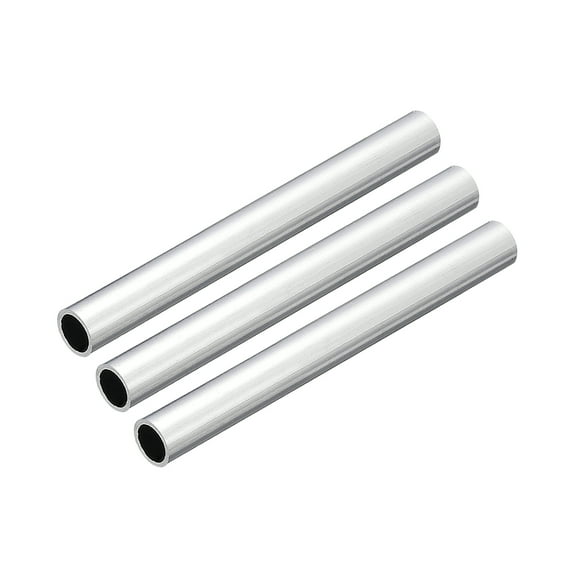 Uxcell 10mm OD 8mm Inner Dia 100mm Length 6063 Aluminum Tube for Industry DIY, 3 Pack