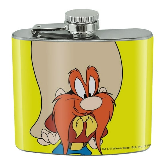 Looney Tunes Yosemite Sam Stainless Steel 5oz Hip Drink Kidney Flask