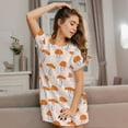 thumbnail image 3 of Naloa Mushrooms Print Women Nightgowns,Womens Loungewear,Short Sleeve Sleepwear,Comfy Ladies Nightdress, 3 of 6