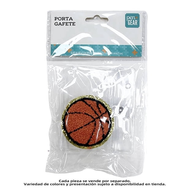 Porta gafete Pen + Gear Retráctil Transparente Balón Básquetbol