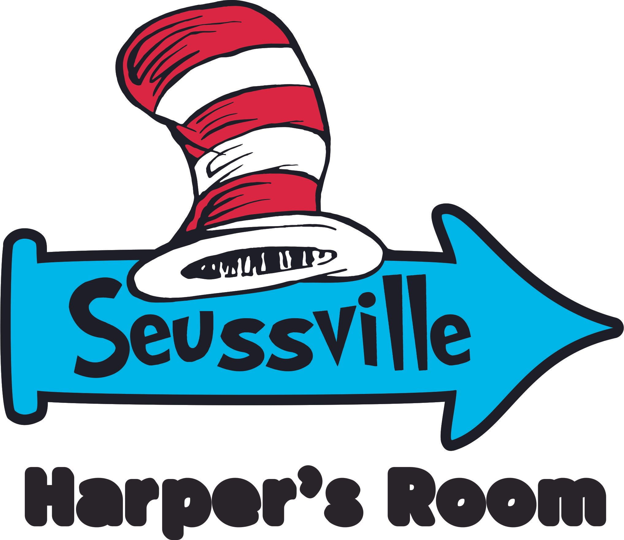 Seussville Arrow Dr. Seuss Cat in Hat Customized Wall Decal - Custom ...