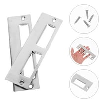 DEEPCRAFF Extended Strike Plate Door Strike Plate Extender Iron 2 Sets 5.1x1.9x0.1in