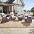 thumbnail image 3 of Bellefurn Outdoor Swivel Rocker Patio Chairs with 6 inch Thick Cushions,Outdoor Swivel Chairs Patio Swivel Glider Chairs,Wicker Outdoor Patio Furniture Set for Porch Balcony Deck, 3 of 12
