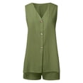thumbnail image 5 of WAYUTE Short Sets Women 2 Piece Outfits Solid Color Sleeveless Top and Shorts Summer Outfit Comfortable Casual Trendy Streetwear, 5 of 5