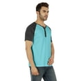 thumbnail image 2 of Inkmeso Short Raglan Sleeve Cotton Lightweight Solid T-Shirts Classic Henley T-Shirt For Mens, 2 of 7
