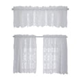 thumbnail image 4 of Juego de 3 cortinas blancas para ventana de cocina, incluye 2 cortinas de 36 pulgadas y cenefa de cocina. Juego de cortinas de cocina de café para decoración de café o decoración de cocina d, 4 of 5