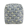 thumbnail image 3 of Weston Home Dinant Upholstered Square Pouf Ottoman, Multicolored Diamond Pattern Fabric, 3 of 5