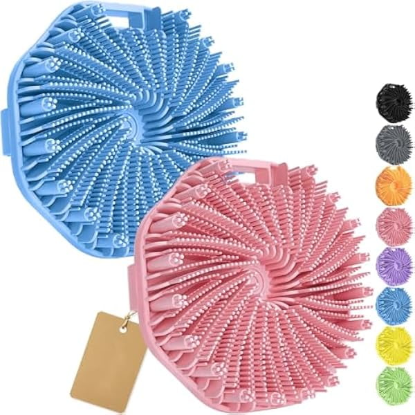 wonima11 2Pcs Silicone Body Scrubber, Exfoliating Body Scrubber for Sensitive Skin, Silicone Scrubber Body, Silicones Body Brush for Showering, Charcoal