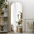 thumbnail image 1 of CISTEROMAN Arched Full Length Mirror 64" x 21", Floor Mirror, Unique Vertical  Standing Mirror, Gold Metal Frame, 1 of 7