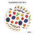 thumbnail image 2 of Placemats Set Of 4 / 6, Strawberry Fruit Placemats For Dining Table Indoor/Outdoors Heat Resistant Washable Placemats 18" X 12", 2 of 8