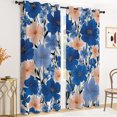 thumbnail image 4 of Tchckioa Modern Blue Printed Blackout Curtains,Thermal Insulated Grommet Window Drapes for Apartment,2 Panels,52x63, 4 of 8