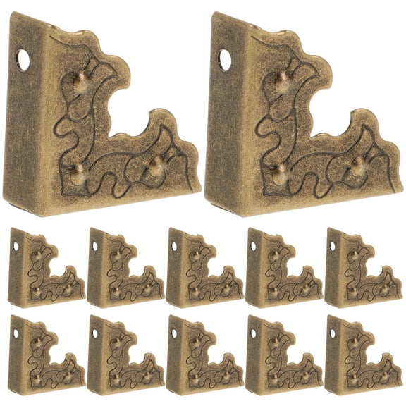 Clispeed 20Pcs Retro Corner Protectors Metal Box Edge Guards for Wooden Jewelry Boxes