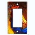 thumbnail image 5 of Metal Light Switch Plate Cover Colorful Rooster Fiery Sunset Portrait Painting PNT012, 5 of 13