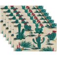 thumbnail image 2 of Cactus Flowers Grasses Placemats Set of 6 Rectangle Table Mats Washable Heat-Resistant Place Mat for Kitchen Dining Table Decor Indoor Outdoor, 2 of 6