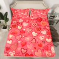 thumbnail image 2 of Castle Fairy Red Love Heart Print 4 Pieces Queen Sheet Sets for Female Men,Romantic Couple Lover Ultra Soft Flat Sheet,Happy Valentine's Day Queen Fitted Sheet,Breathable Home Decor, 2 of 7