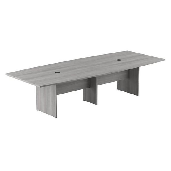 120W x 48D Conference Table with Wood Base in Platinum Gray - Engineered Wood