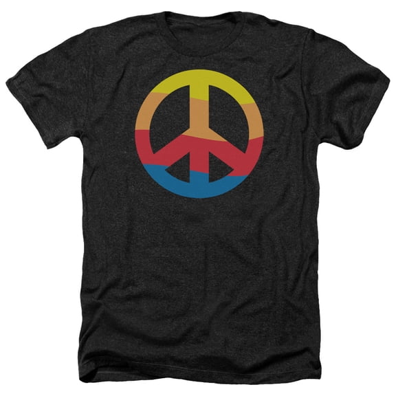 - Rainbow Peace Sign - Heather Short Sleeve Shirt - Large
