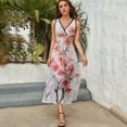 thumbnail image 3 of Cherry Blossom Dress Fashion Boho Beach Long Dresses Female Party Printed Maxi Dress, 3 of 9
