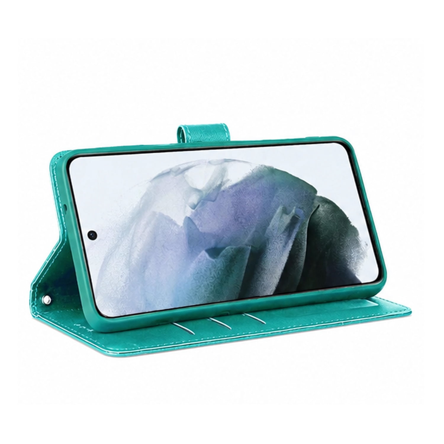 Shockproof Leather Wallet Case with Cash & Card Slots for iPhone 17 Pro Max - Teal