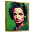 thumbnail image 2 of Designart "Jolie In Green Jade Portrait III" Woman Pop Art Floater Framed Canvas Art Print, 2 of 5