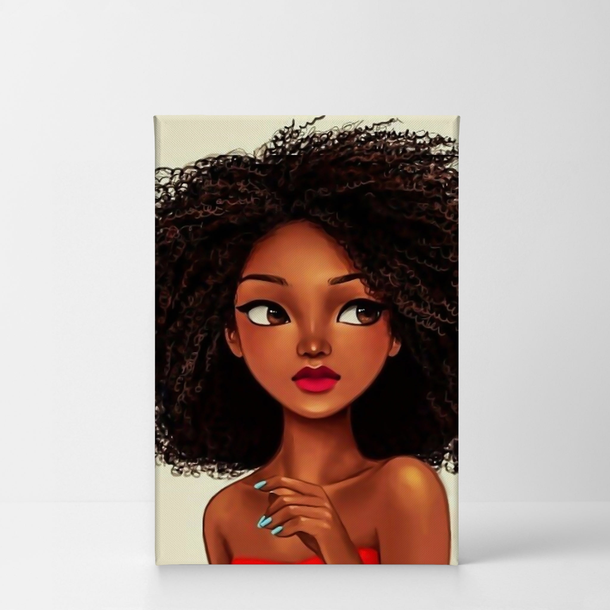 Smile Art Design Cute African Girl Curly Hair Digital Painting Canvas Print Nursery Kids Room Wall Art African American Art Home Decor Ready to Hang Made in USA 12x8 Smile Art Design Cute African Girl Curly Hair Digital Painting Canvas Print Nursery Kids Room Wall Art African American Art Home Decor Ready to Hang Made in USA 12x8
