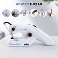 thumbnail image 5 of Blanc - Machine à coudre portable à double fil, mini Machine à coudre électrique portable pour adultes, 5 of 5
