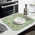 thumbnail image 3 of Green Christmas Tree Pattern Dish Drying Mat for Kitchen 1 Pack, Ultra Absorbent Microfiber Dishes Drainer Mats,16x18in(41x46cm), 3 of 6