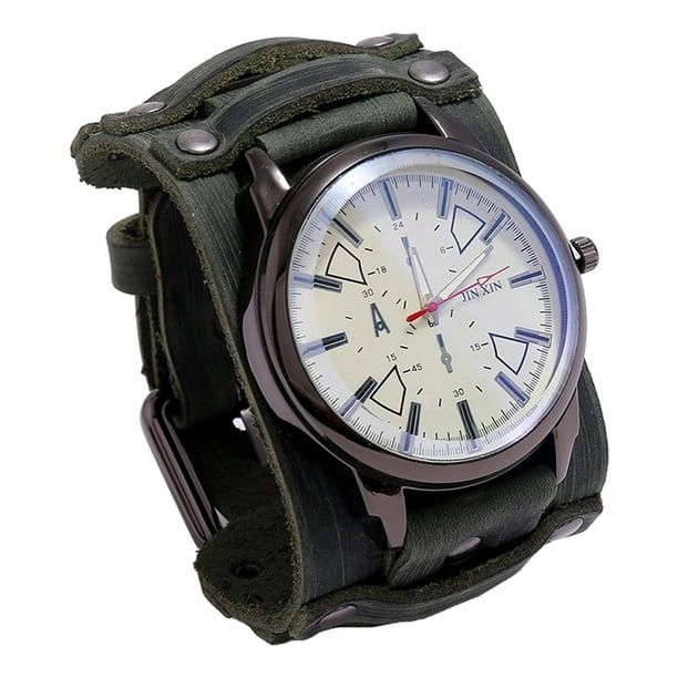 Reloj de retro para hombres Longitud de correa 29.5 cm Negocio informal San Valentín Movimiento de retro verde Sunnimix reloj de pulsera