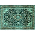thumbnail image 1 of Ahgly Company Machine Washable Indoor Rectangle Medallion Turquoise Blue Traditional Area Rugs, 7' x 9', 1 of 4