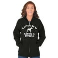 thumbnail image 3 of Happiness Loving A Pitbull Rescue Dog Unisex Fleece Graphic Zip Up Hoodie Brisco Brands 2X, 3 of 5
