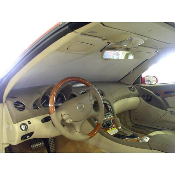 HeatShield, The Original Windshield Sun Shade, Custom-Fit for Mercedes-Benz SL500 Convertible 2003, 2004, 2005, 2006, 2007, 2008, Silver Series
