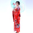 thumbnail image 4 of Qarigey Kimono largo de satén japonés para mujer y niña, Yukata, foto, disfraz de Cosplay Disfraces de disfraces rojo Qarigey FS9822-01, 4 of 6