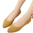 thumbnail image 4 of Summer Shoes for Women,Dress Flats for Women,Pointy Toe Flats for Women,Womens Flats,Womens Flat Shoes Classic Pointed Toe Flats Knitted Dress Shoes Soft Flats for Woman Comfortable Dressy,Yellow,7, 4 of 7