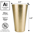 thumbnail image 3 of Arora Aluminum Metal Cups for Drinks, Metal Anodized Hammered Golden Tumblers Set of 6, Aluminum Drinking Cups for Father's Day Gift, 30 oz, 3 of 7