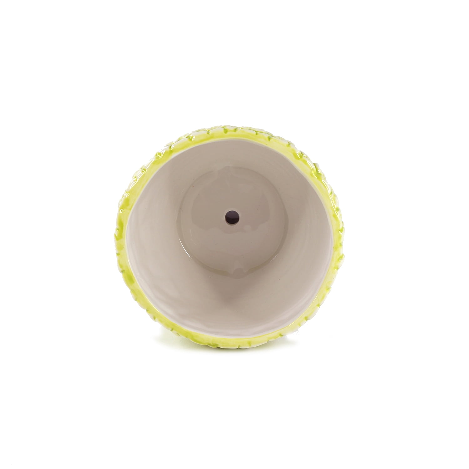 K-Cliffs 6.7" x 5.3"/5.2" x 4.3"/3.8" x 3.2" Round Lime-Yellow Ceramic Planter Pots