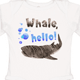 thumbnail image 4 of Inktastic Whale, Hello Cute Whale Shark with Bubbles Boys or Girls Long Sleeve Baby Bodysuit, 4 of 5